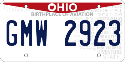 OH license plate GMW2923