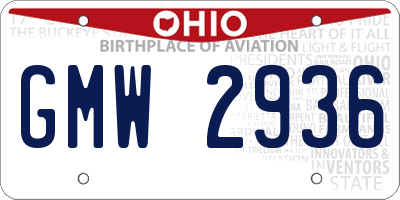 OH license plate GMW2936