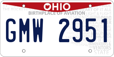 OH license plate GMW2951