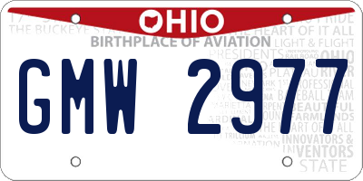 OH license plate GMW2977