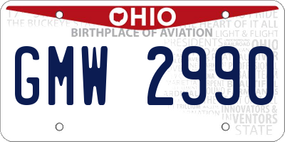 OH license plate GMW2990