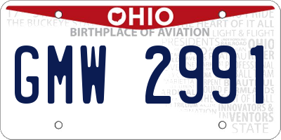 OH license plate GMW2991
