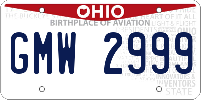 OH license plate GMW2999