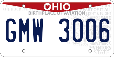 OH license plate GMW3006