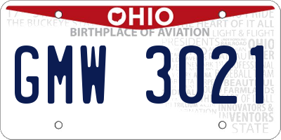 OH license plate GMW3021