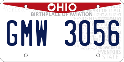 OH license plate GMW3056