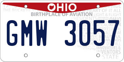 OH license plate GMW3057