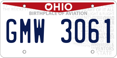 OH license plate GMW3061