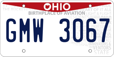 OH license plate GMW3067