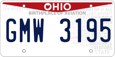 OH license plate GMW3195