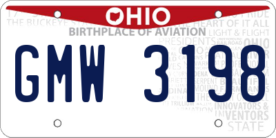 OH license plate GMW3198