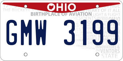 OH license plate GMW3199