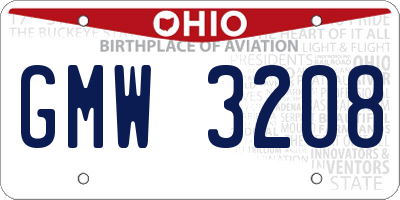 OH license plate GMW3208