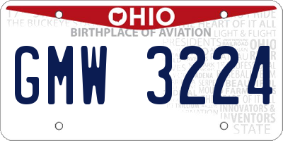 OH license plate GMW3224