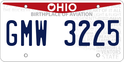 OH license plate GMW3225