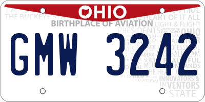 OH license plate GMW3242