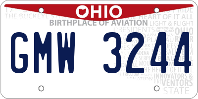 OH license plate GMW3244
