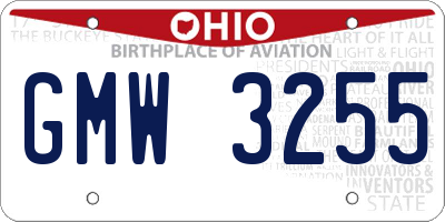 OH license plate GMW3255