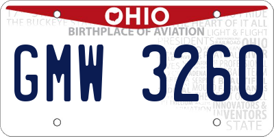 OH license plate GMW3260