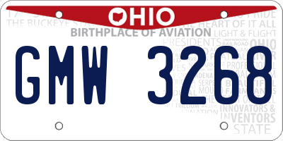 OH license plate GMW3268