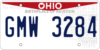 OH license plate GMW3284