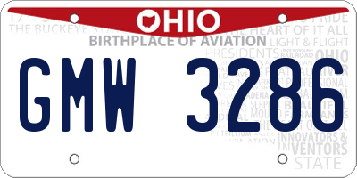 OH license plate GMW3286