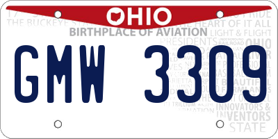 OH license plate GMW3309