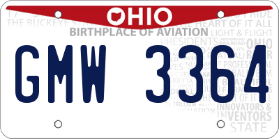 OH license plate GMW3364