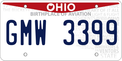 OH license plate GMW3399