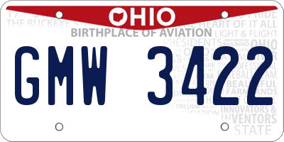 OH license plate GMW3422