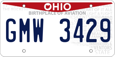 OH license plate GMW3429