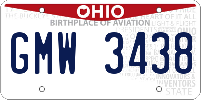 OH license plate GMW3438