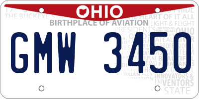 OH license plate GMW3450