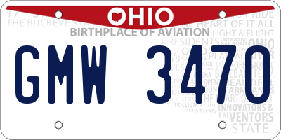 OH license plate GMW3470