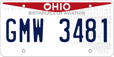 OH license plate GMW3481