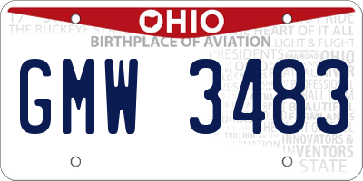 OH license plate GMW3483