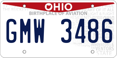 OH license plate GMW3486