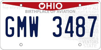 OH license plate GMW3487