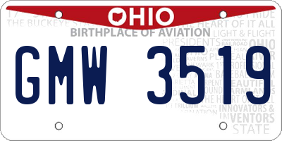 OH license plate GMW3519