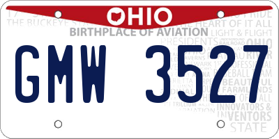 OH license plate GMW3527