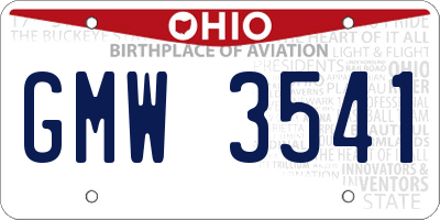OH license plate GMW3541