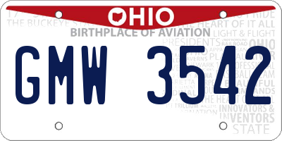 OH license plate GMW3542