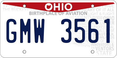 OH license plate GMW3561