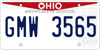 OH license plate GMW3565
