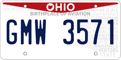 OH license plate GMW3571