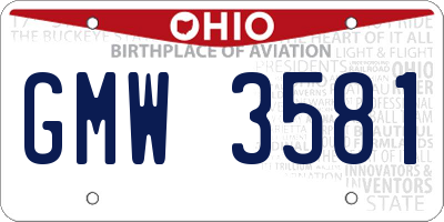 OH license plate GMW3581