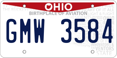 OH license plate GMW3584