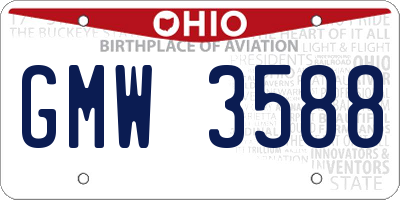OH license plate GMW3588