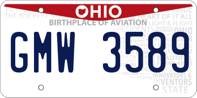 OH license plate GMW3589