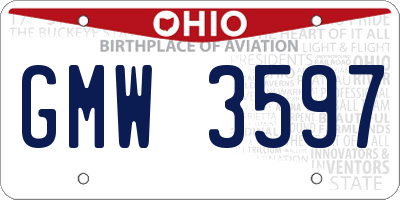 OH license plate GMW3597